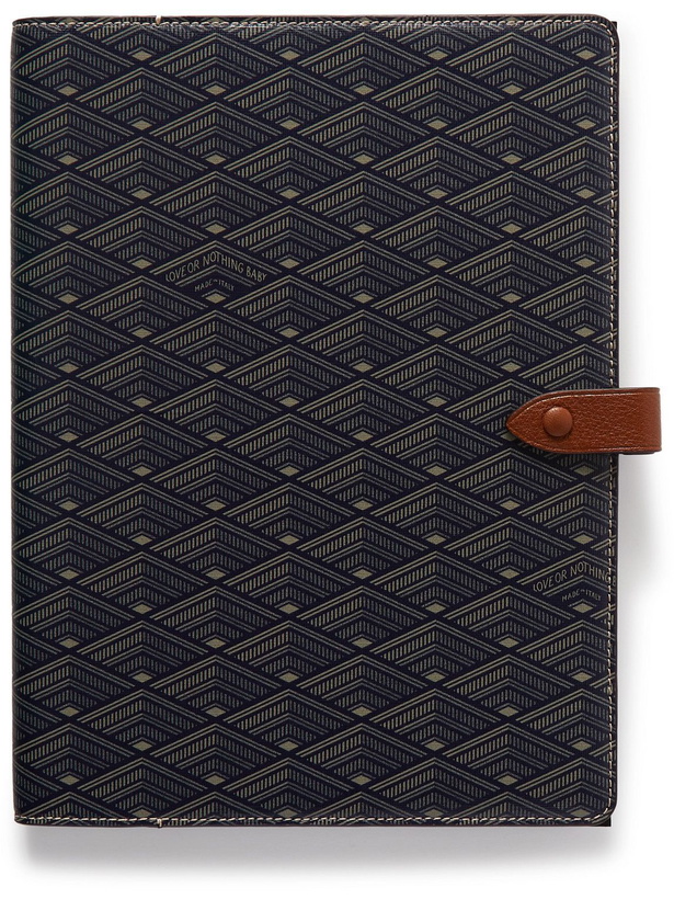 Photo: Métier - Leather-Trimmed Printed Canvas Notebook