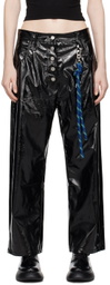 Song for the Mute Black Straight-Fit Faux-Leather Trousers