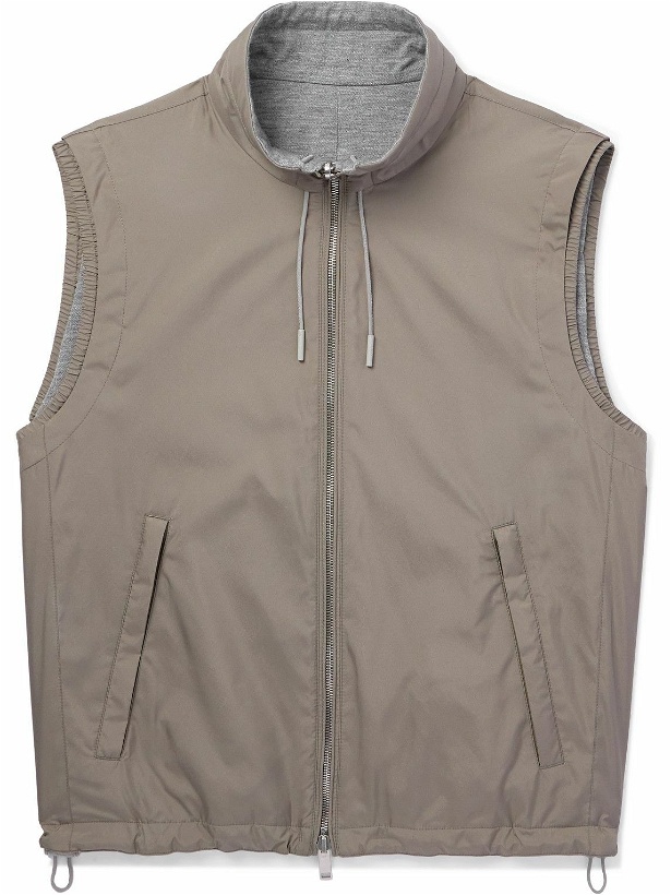 Photo: Zegna - Reversible Shell and Cashmere, Cotton and Silk-Blend Gilet - Brown