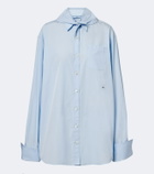 Prada Tie-neck cotton poplin shirt