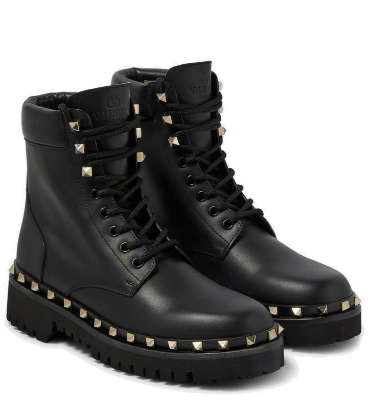 Photo: Valentino Garavani Rockstud leather combat boots