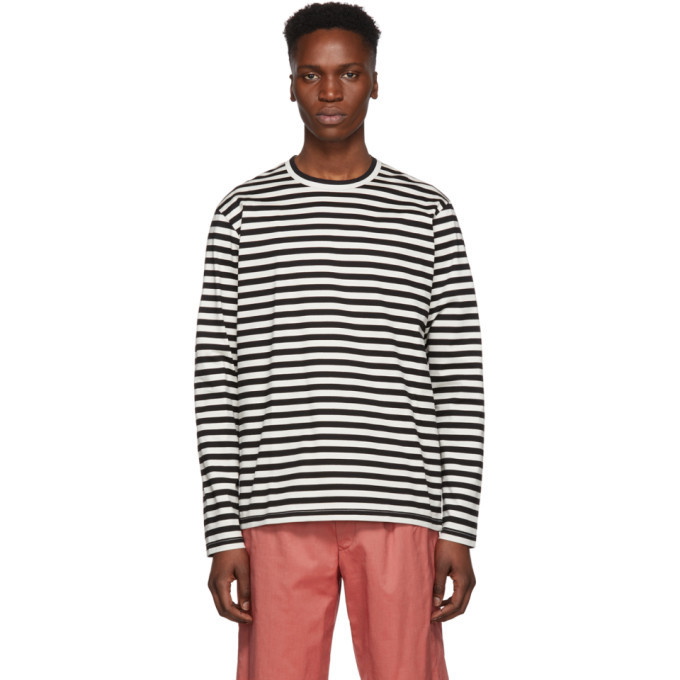 Photo: Junya Watanabe Black and Off-White Horizontal Stripes T-Shirt