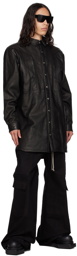 Rick Owens Black Jumbo Fogpocket Leather Jacket