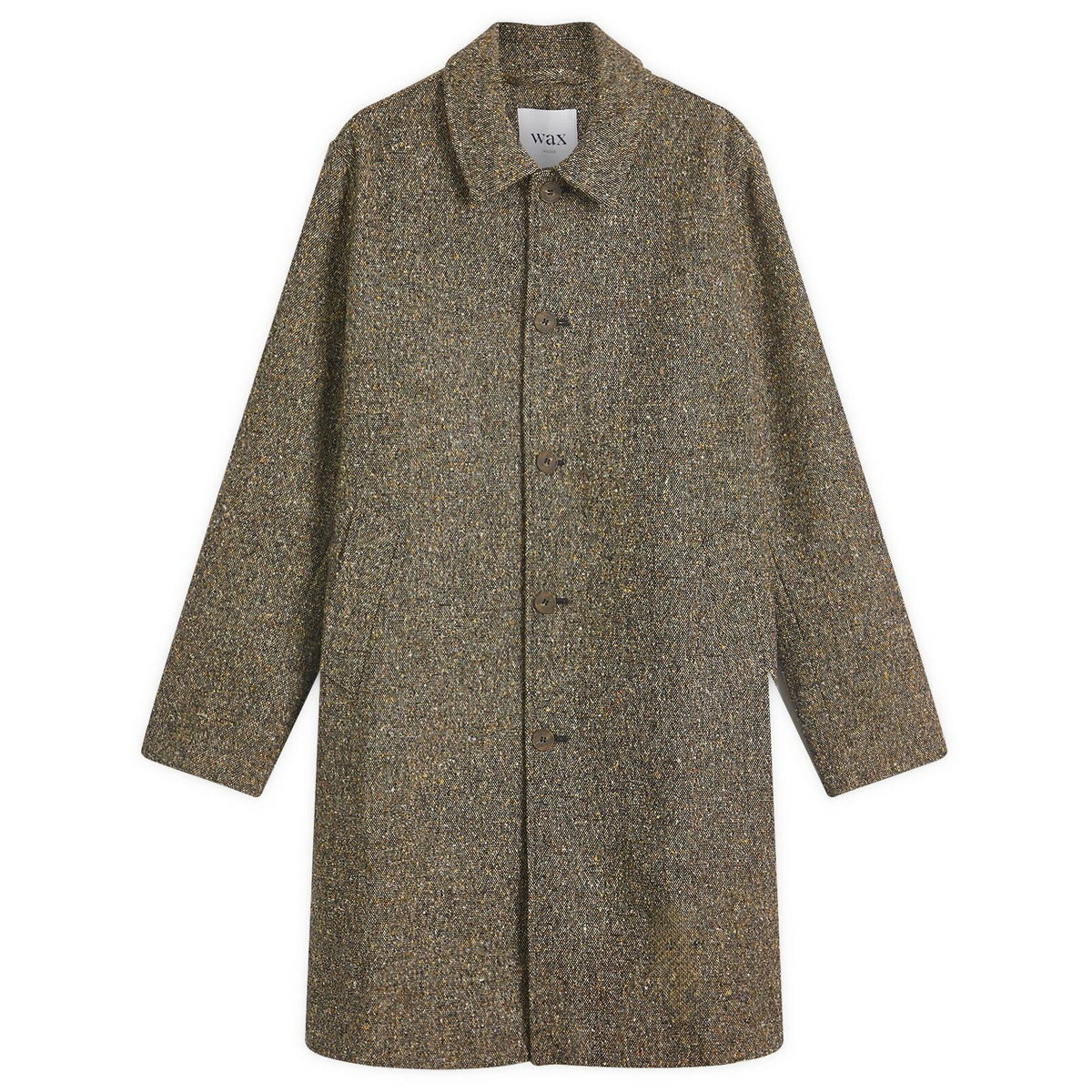 Wax London Men's Stan Tweed Coat in Brown