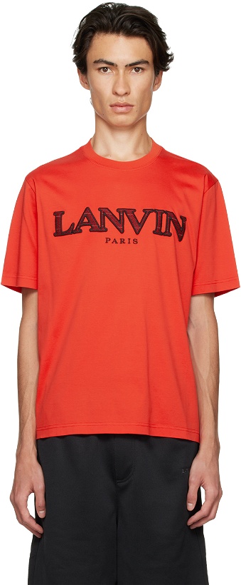 Photo: Lanvin Red Embroidered T-Shirt