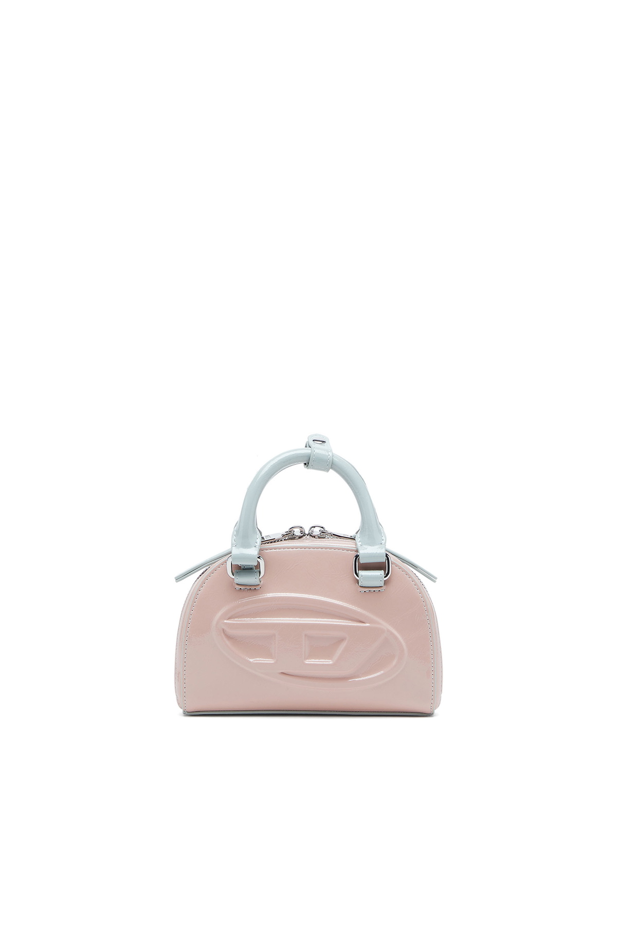 Diesel 1DR Dome-Mini crossbody bag with naplak effect - Crossbody Bags Womens in Pink