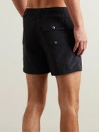 CELINE - Straight-Leg Mid-Length Logo-Print Swim Shorts - Black