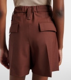Brunello Cucinelli Monili pleated wool-blend shorts