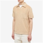 A.P.C. Men's Augustino Terry Polo Shirt in Beige