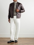 Zegna - Slim-Fit Leather Jacket - Brown