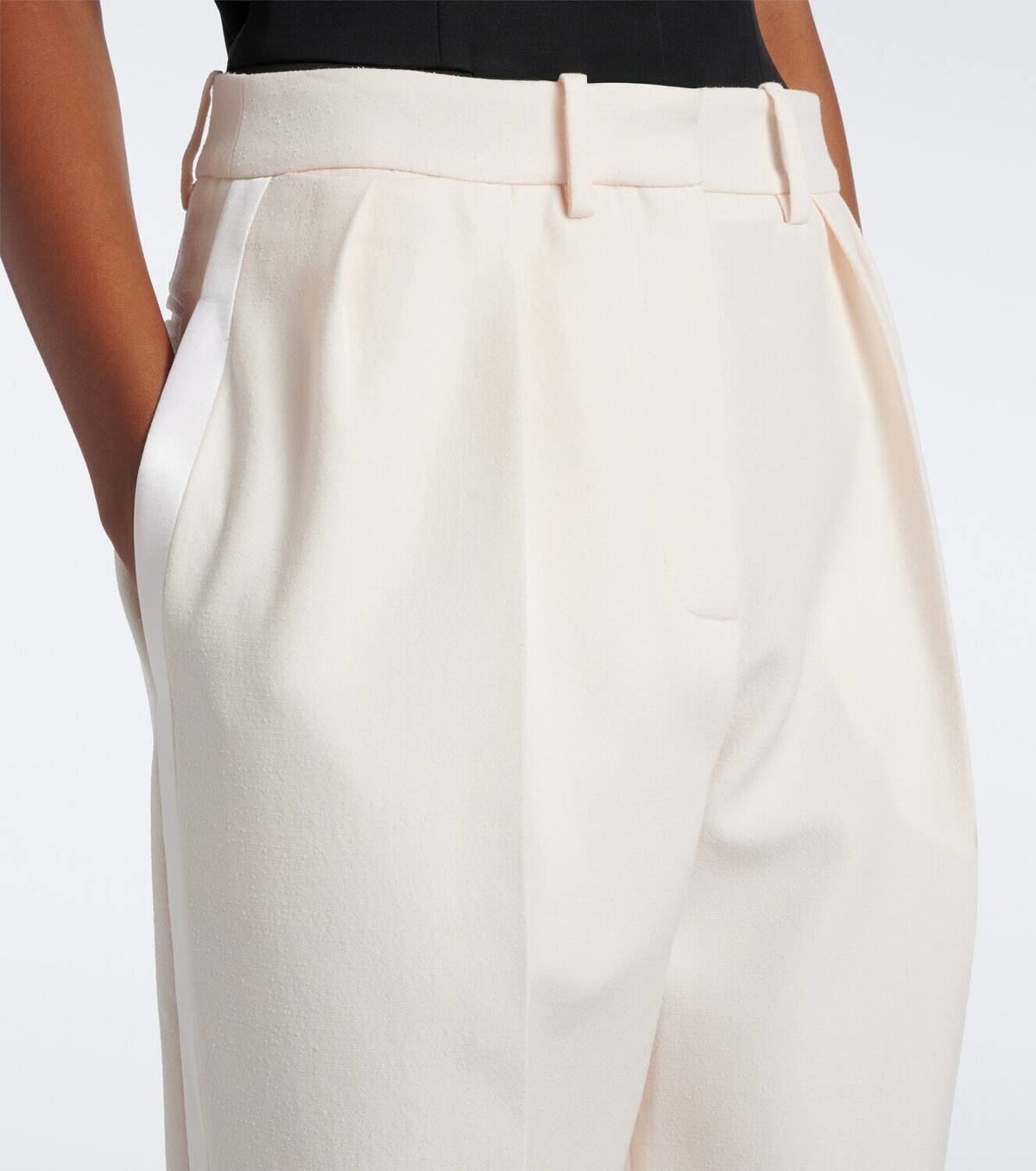 Magda Butrym Pleated silk and wool wide-leg pants
