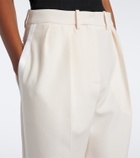 Magda Butrym Pleated silk and wool wide-leg pants
