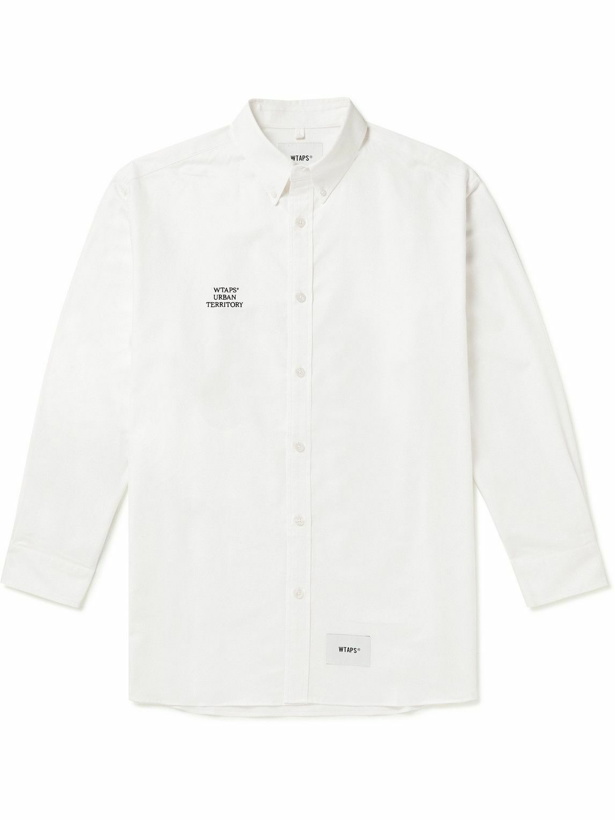 Photo: WTAPS - Button-Down Collar Embroidered Cotton-Oxford Shirt - White