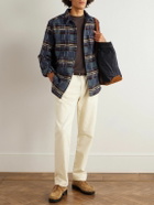 Portuguese Flannel - Virgo II Checked Merino Wool Overshirt - Blue