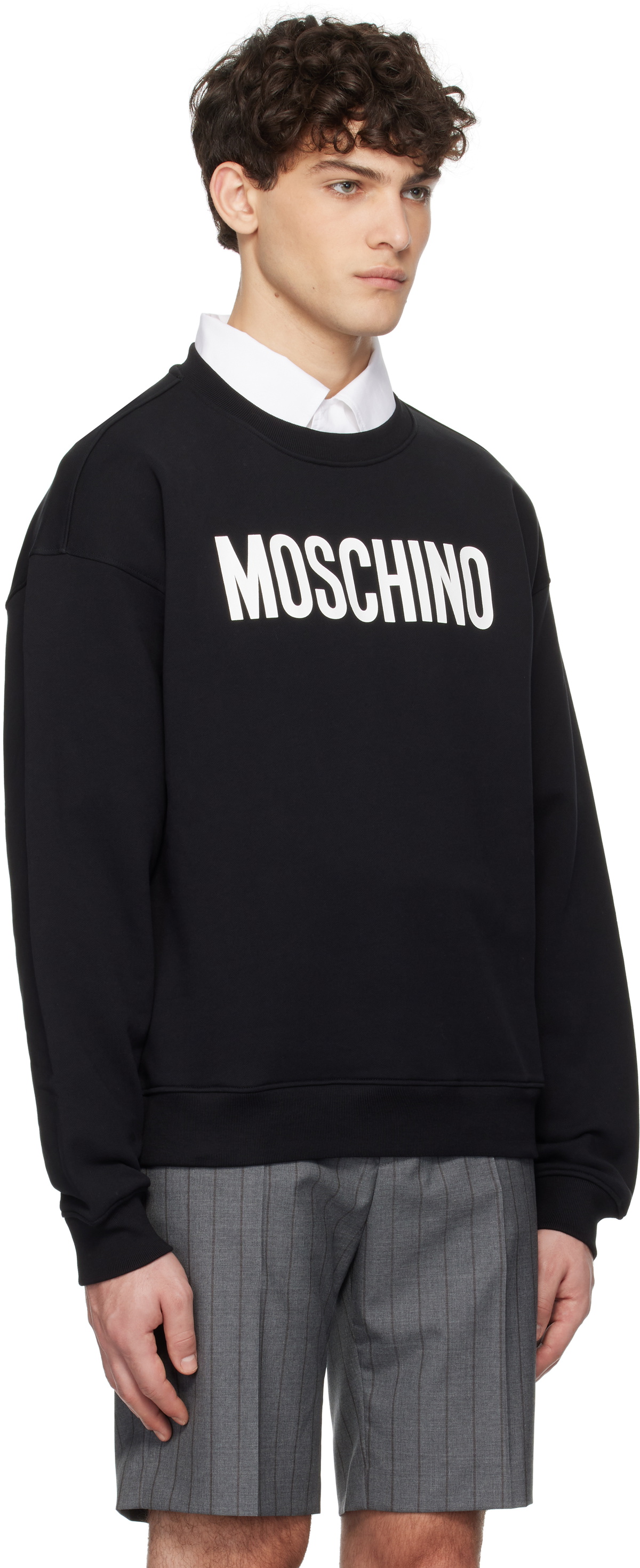 Moschino Black 'Moschino' Institutional Sweatshirt