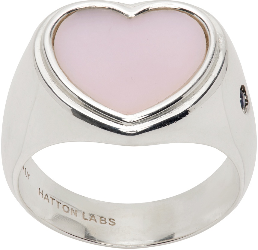 Photo: Hatton Labs Silver & Pink Opal Heart Signet Ring