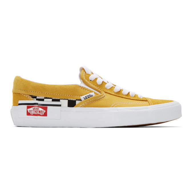 Photo: Vans Yellow and White Checkerboard Cap Slip-On Sneakers