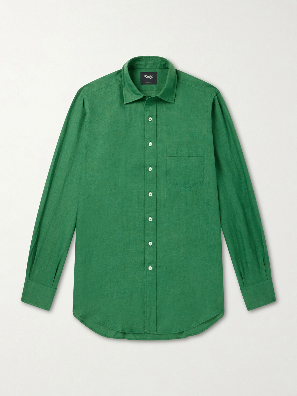 Drake's - Linen Shirt - Green