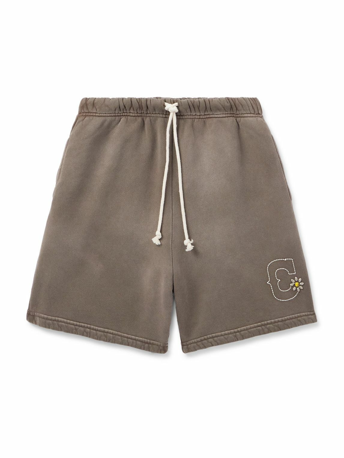 CHERRY LA - Vacation Straight-Leg Logo-Embroidered Cotton