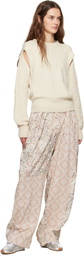 OPEN YY Off-White Convertible Cable Knit Sweater