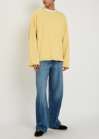 The Elder Statesman Culver Checked Cashmere Jumper Yellow