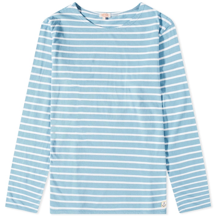 Photo: Armor-Lux Men's Long Sleeve Mariniere T-Shirt in Blue/White