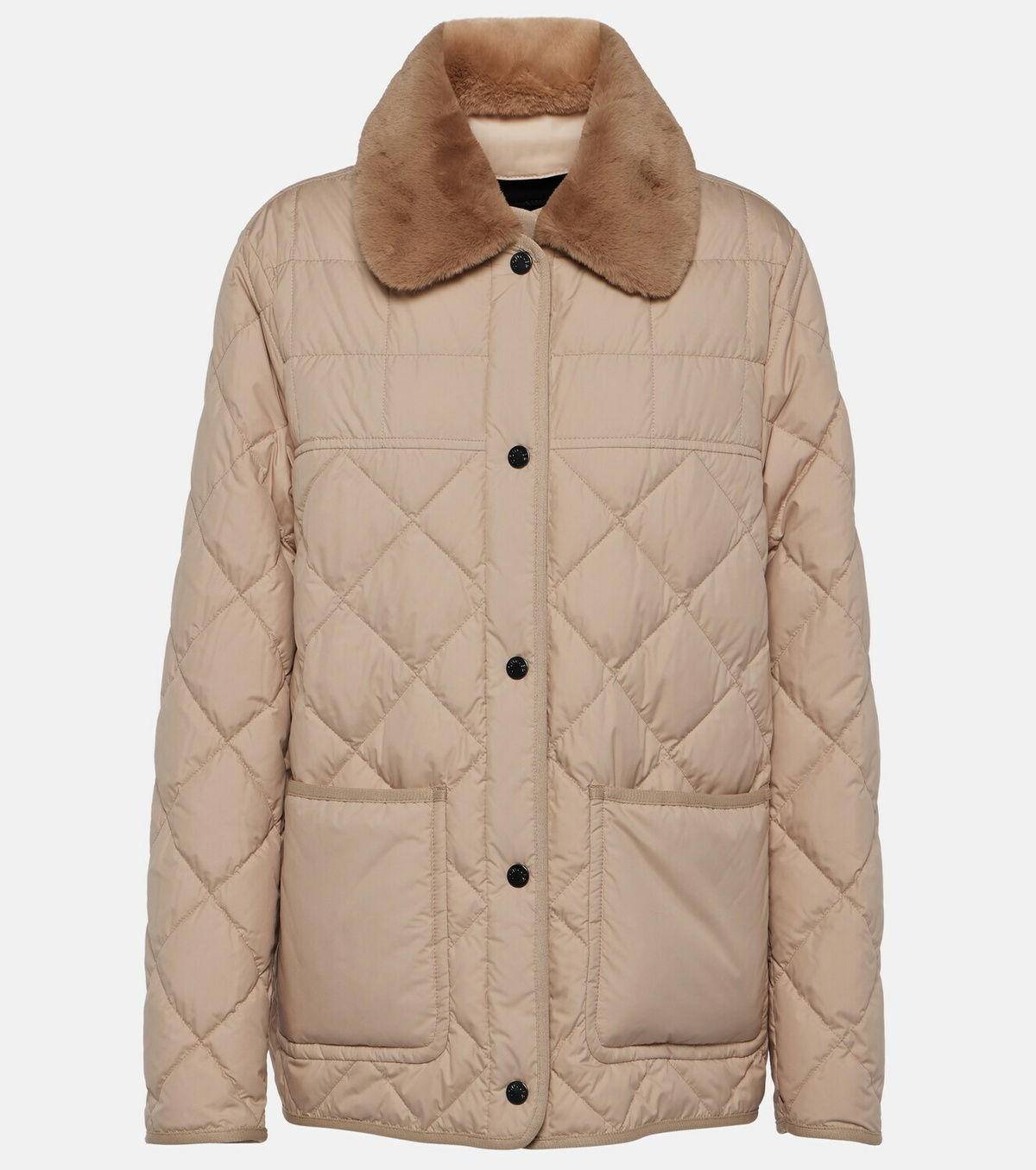 Moncler Cygne faux shearling-trimmed down jacket Moncler