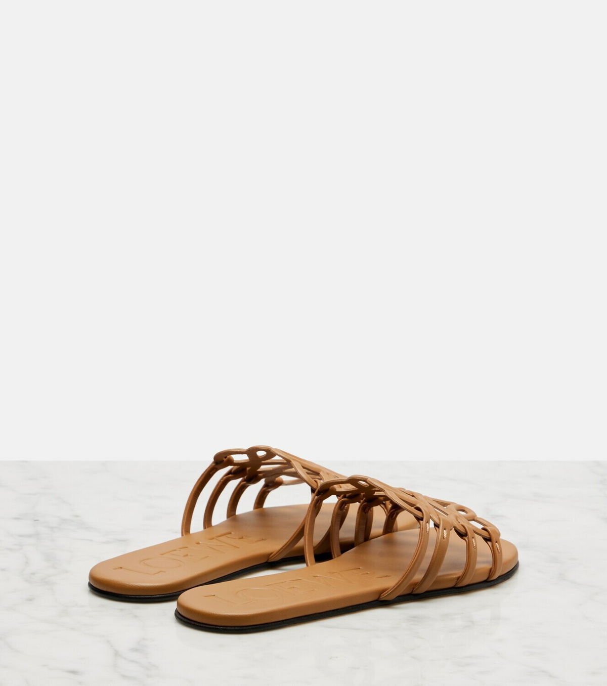 Loewe Petal Anagram leather slides