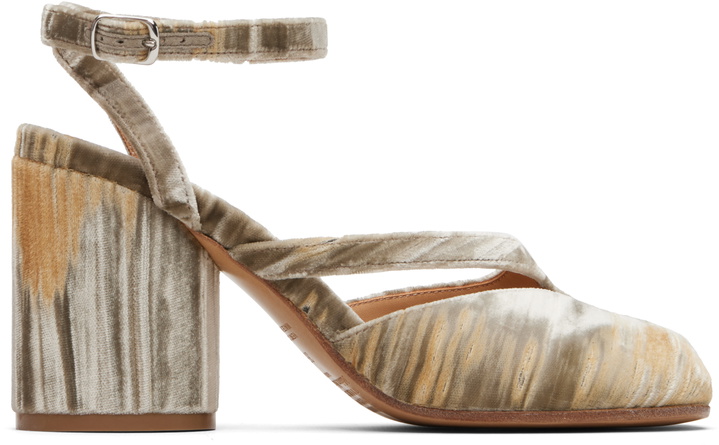 Photo: Maison Margiela Beige Tabi Pump Heeled Sandals