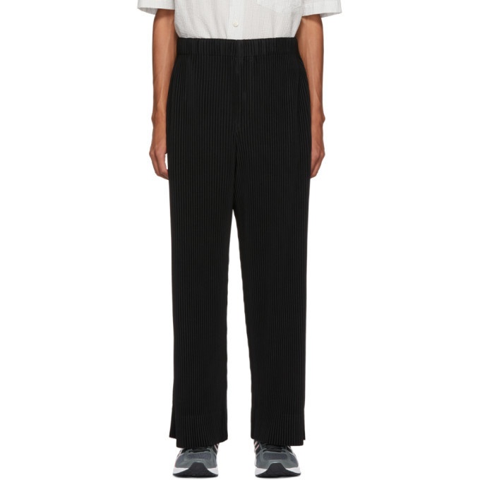 Photo: Homme Plisse Issey Miyake Black Pleated Wide-Leg Trousers