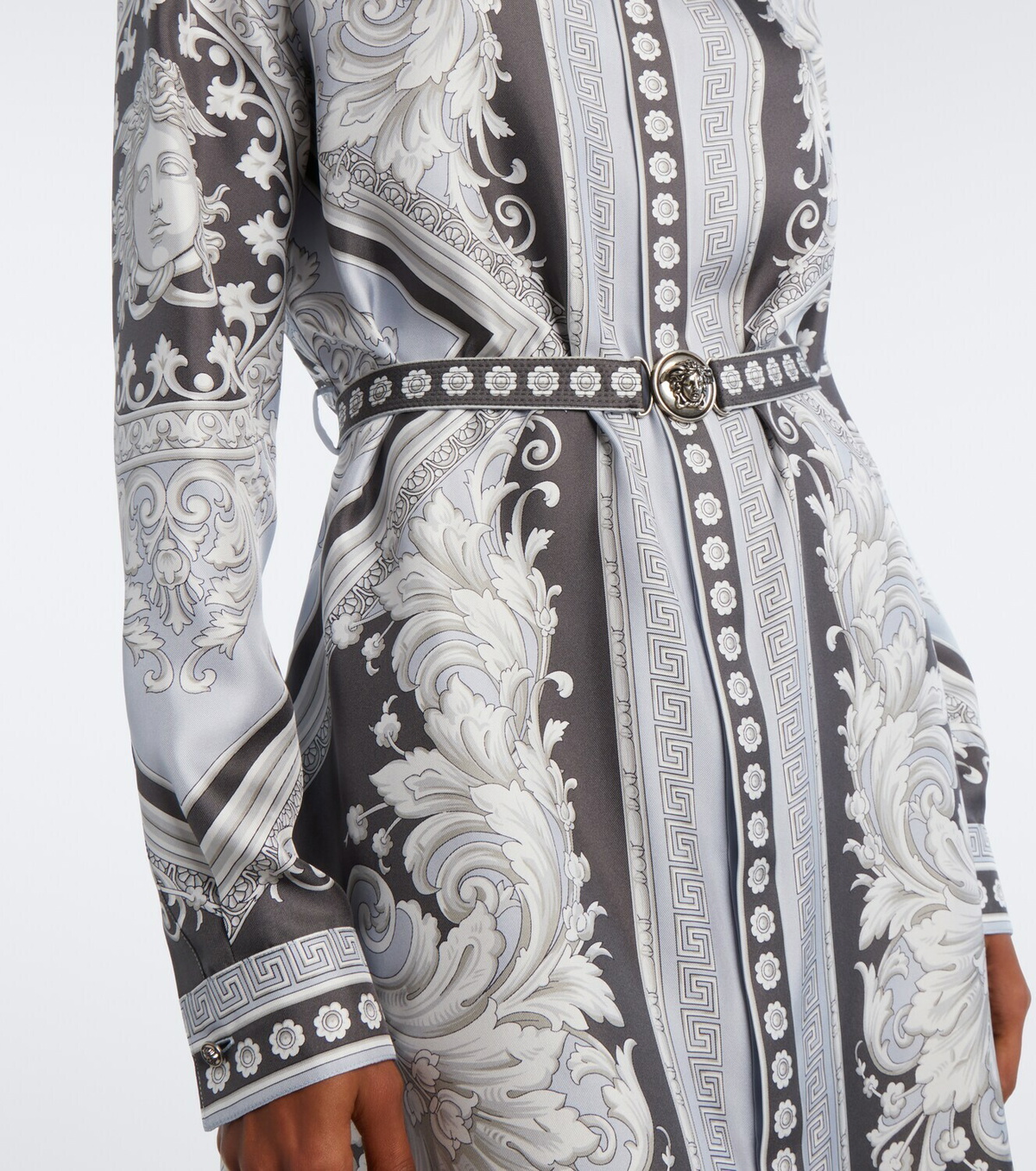 Versace Medusa printed silk twill shirt dress