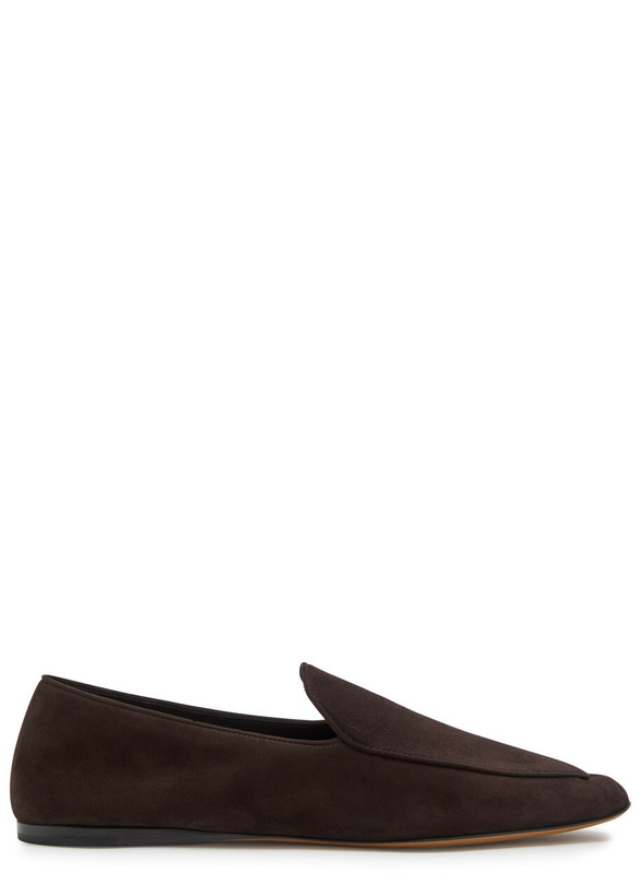 Photo: The Row Awar Suede Loafers Brown