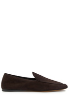 The Row Awar Suede Loafers Brown