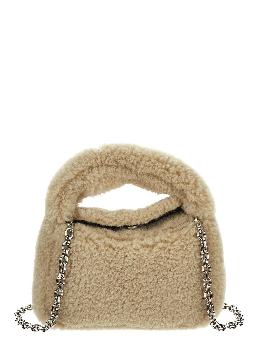 Stand Studio Women's Lisetnis Faux Shearling Bag in Light Army/Off
