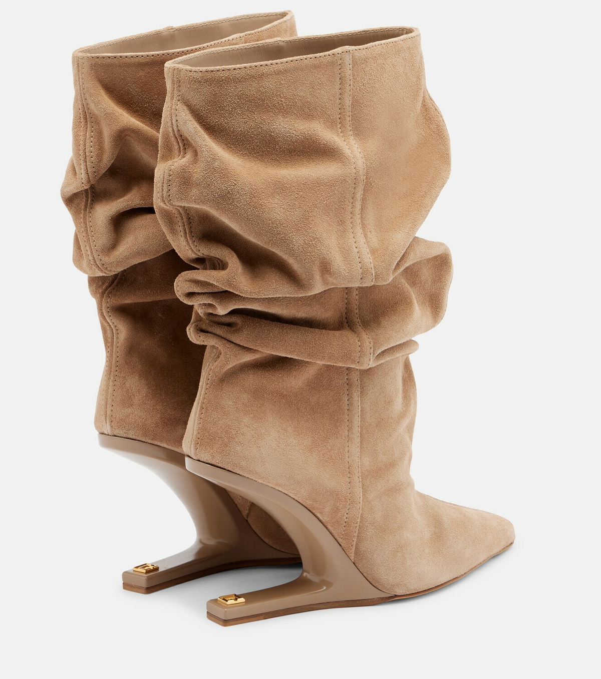 Balmain No-Wedge suede ankle boots