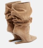 Balmain No-Wedge suede ankle boots