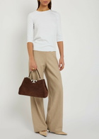 Vince Ribbed Stretch-jersey top Off White