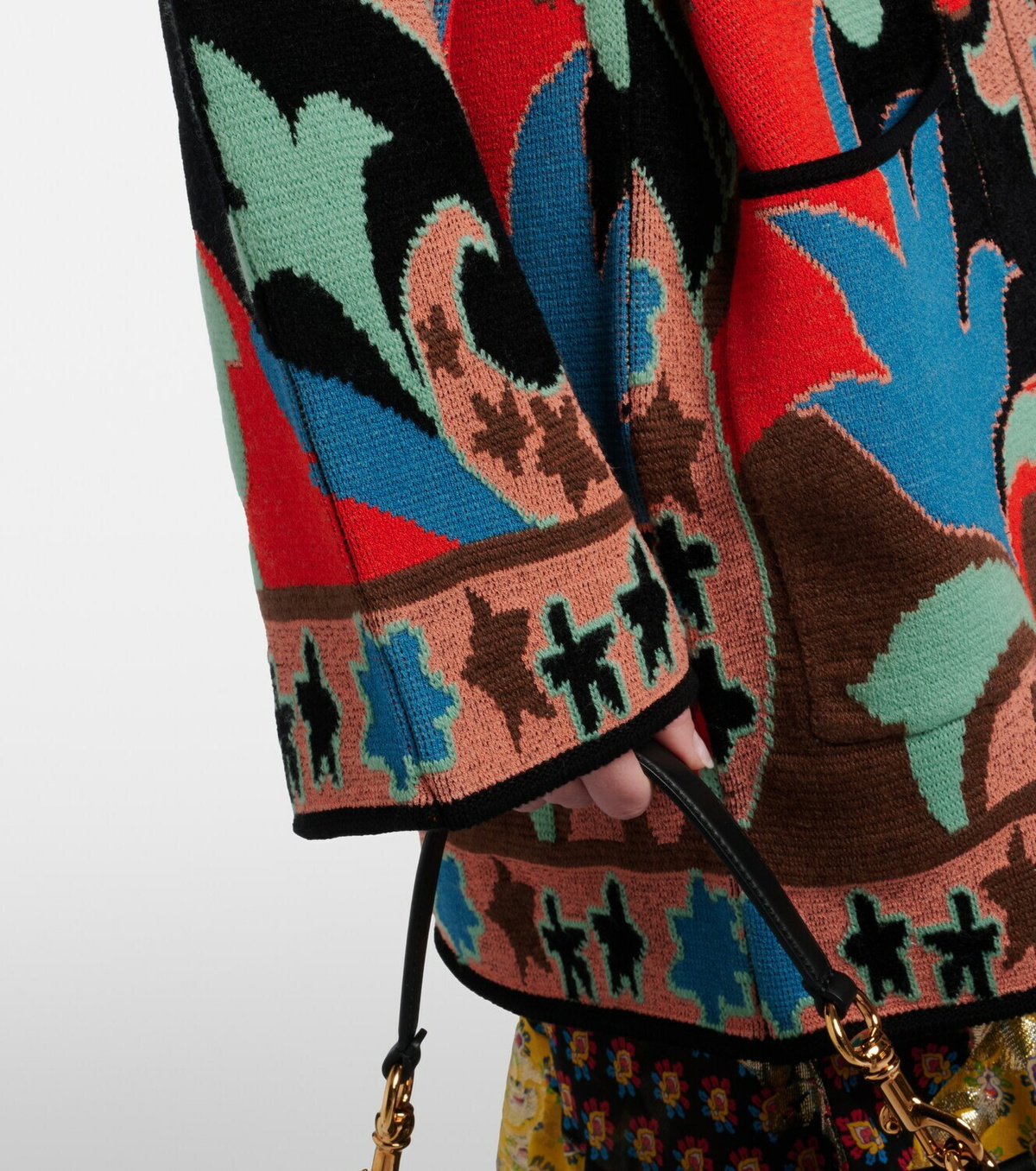 Etro Jacquard wool-blend wrap cardigan