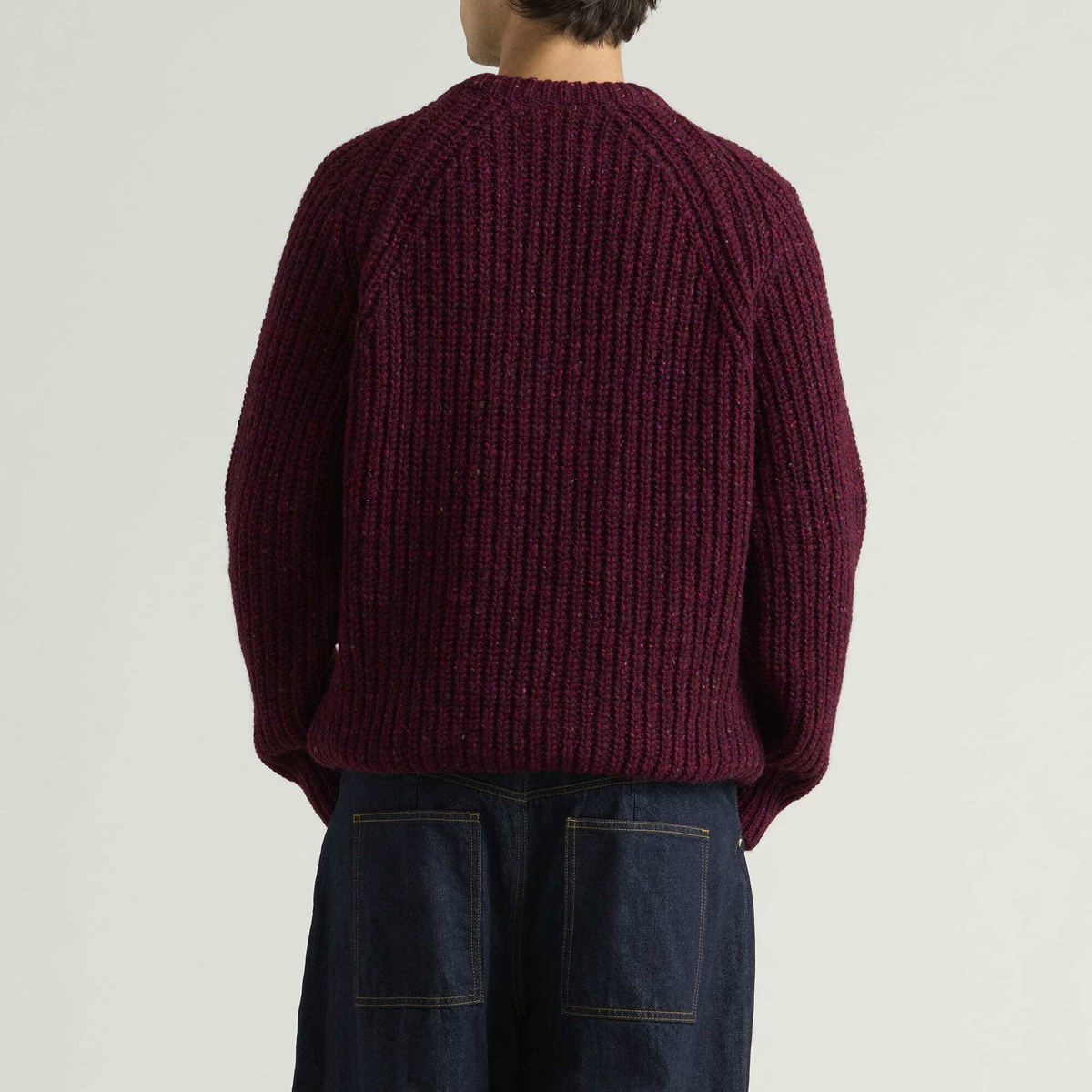 Barbour Men's Scottish Made Donegal Crew END. Exclusive in Merlot