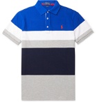 Polo Ralph Lauren - Slim-Fit Striped Cotton-Piqué Polo Shirt - Blue