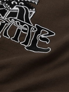 DIME - Mimic Embroidered Cotton-Jersey Hoodie - Brown