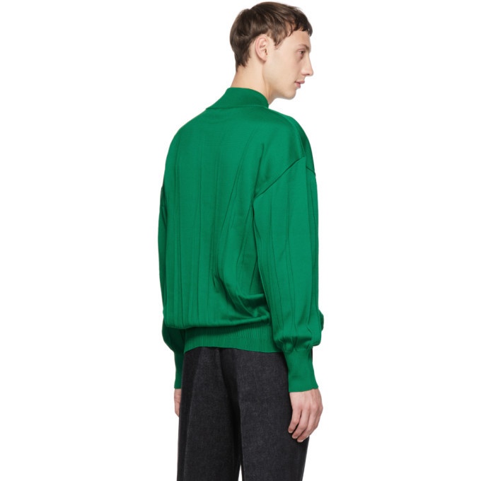 Issey Miyake Men Green Wrinkle Knit Turtleneck Sweater Issey