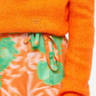GANNI Women's Printed Light Crepe Wrap Skirt in Vibrant Orange
