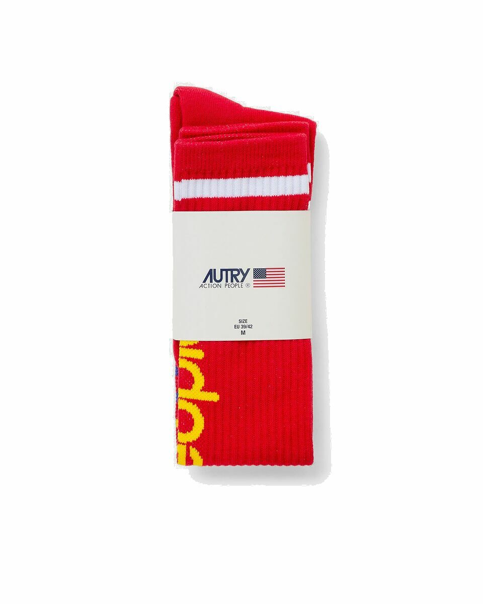 Photo: Autry Action Shoes Socks Aerobic Unisex Red - Mens - Socks