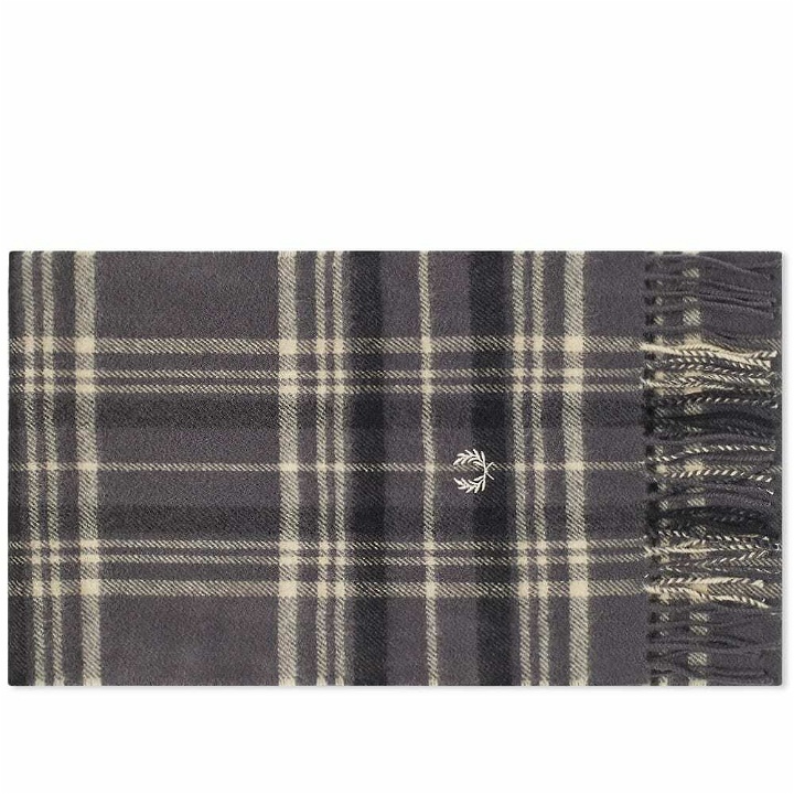 Photo: Fred Perry Men's Authentic Tartan Scarf in Gunmetal