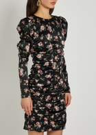 Dolce & Gabbana Floral-print Ruched Stretch-silk Mini Dress Multicoloured 1