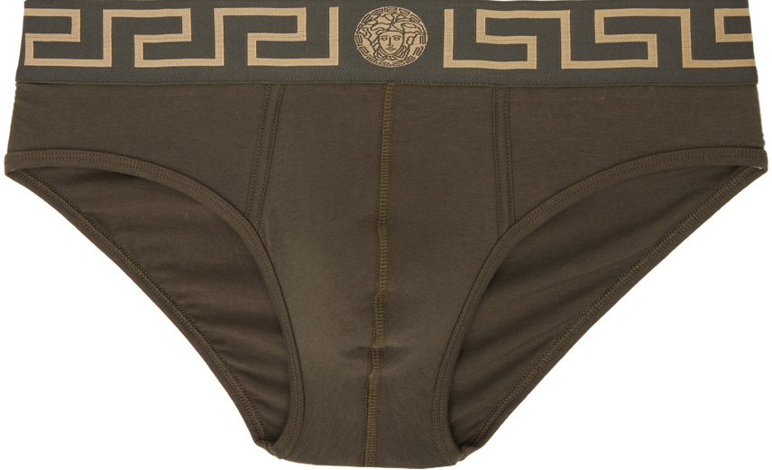 Photo: Versace Underwear Khaki Greca Border Briefs