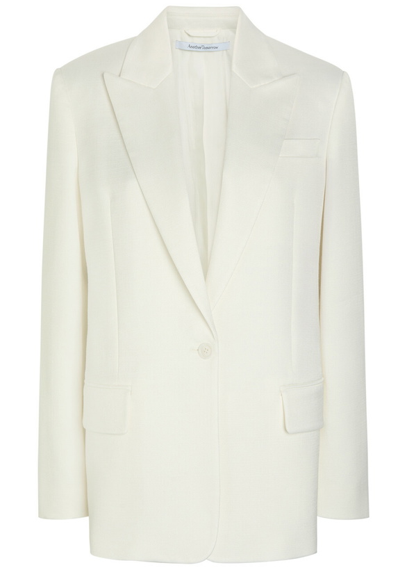 Photo: Another Tomorrow Oversized Twill Blazer White