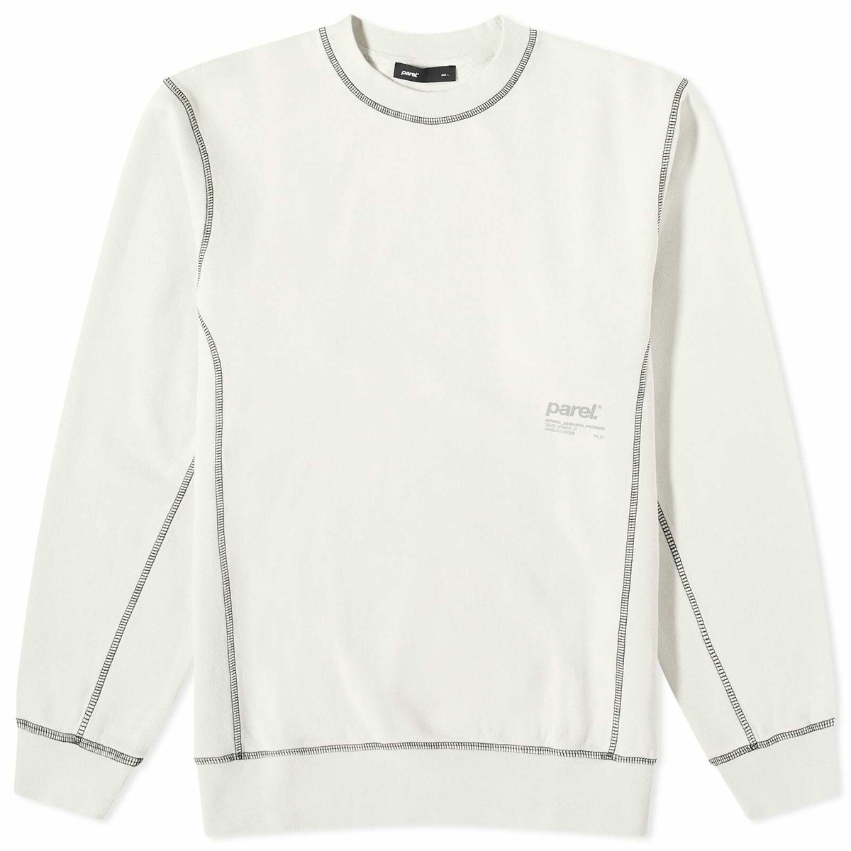 Parel Studios Men's Contrast Crew Neck Sweat in Off White