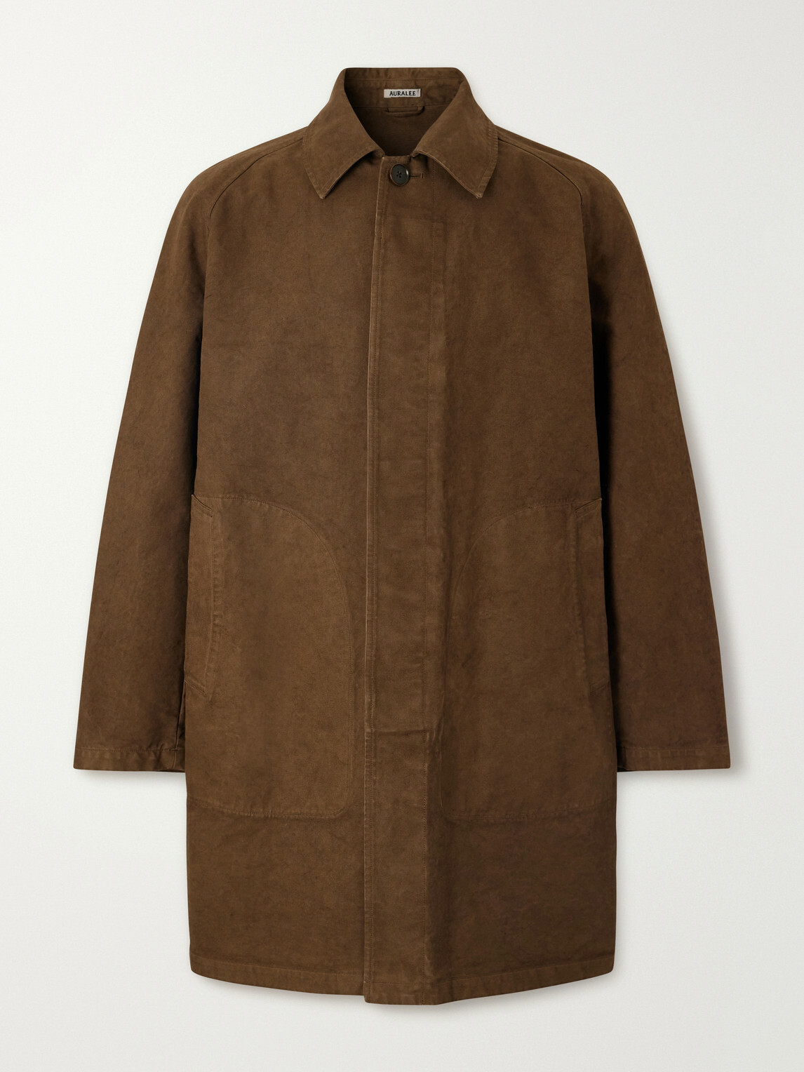 Auralee - Garment-Dyed Cotton-Twill Coat - Brown